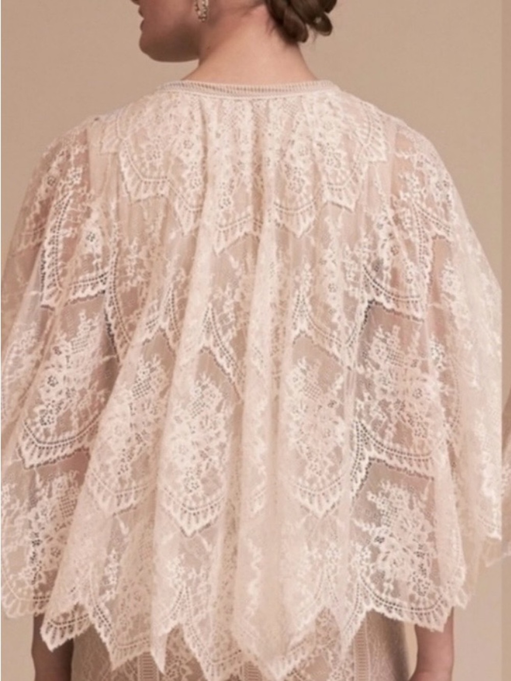 Anthropologie BHLDN x Tadashi Shoji Lorene Dress Boho Lace size 10 white/cream - Picture 3 of 13